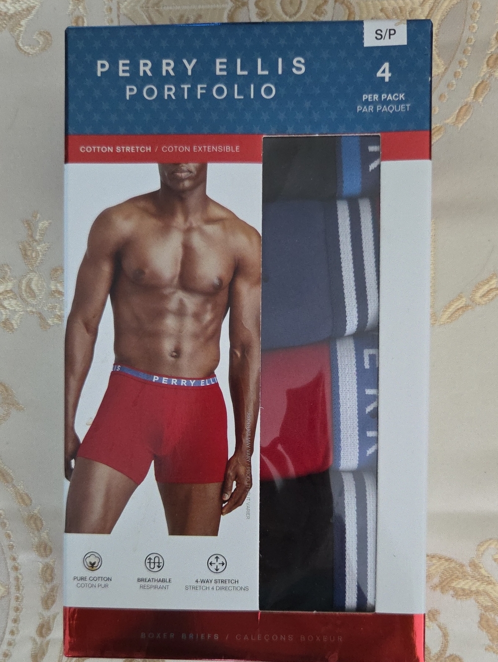 NWT "Perry Ellis" Cotton Stretch Boxer Briefs Men's Size Small, Med. or X-Large
